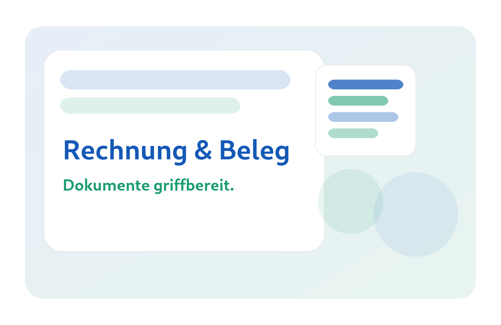 Illustration: Rechnung & Beleg – Dokumente griffbereit.